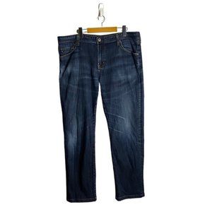 AG Adriano Goldschmied Men's Medium Indigo Graduate Tailored Leg Jeans 40x34